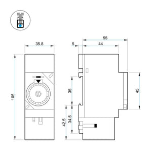 Finder interruttore orario giornaliero serie 12 16a 230v cavalieri 36 mm