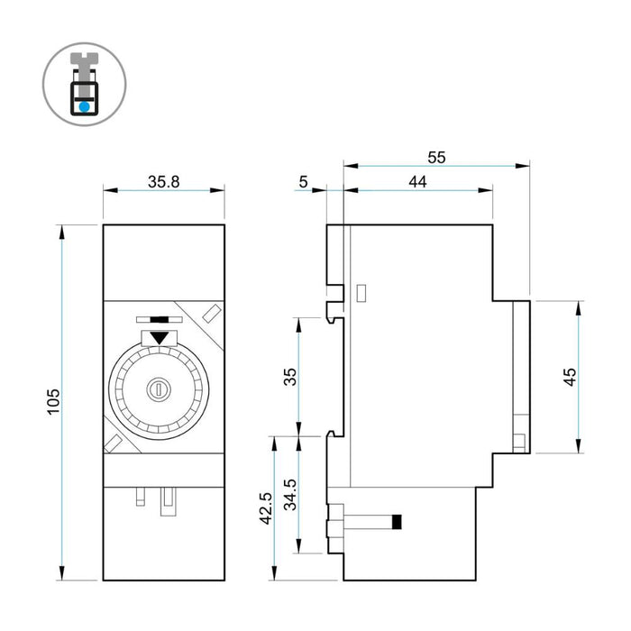 Finder interruttore orario giornaliero serie 12 16a 230v cavalieri 36 mm