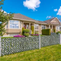 Finta Siepe 8 Pezzi Parete Verde Estensibile per Esterni, in Legno e Poliestere, 200x100cm