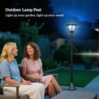 Lampada da Giardino Lampada da Terra LED da Esterno a Energia Solare Impermeabile IP44, 15x15x120 cm, Nero