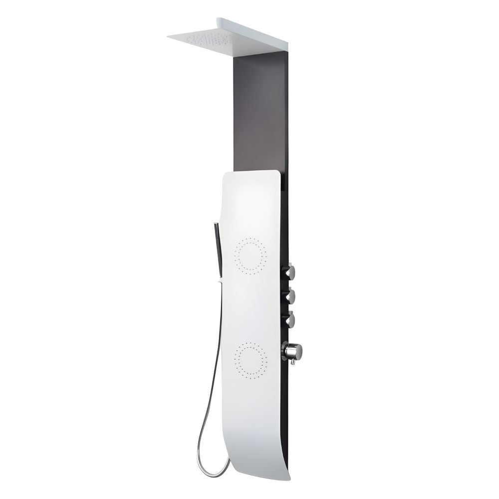 Colonna doccia tec alluminio bianco nero getti idro arredamento h150xl22 *** confezione 1