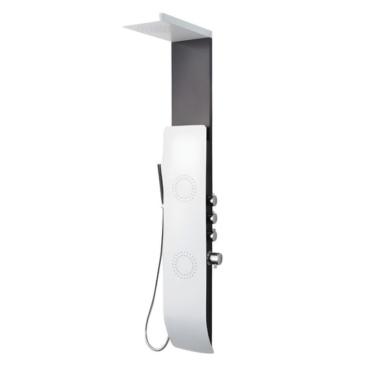 Colonna doccia tec alluminio bianco nero getti idro arredamento h150xl22 *** confezione 1