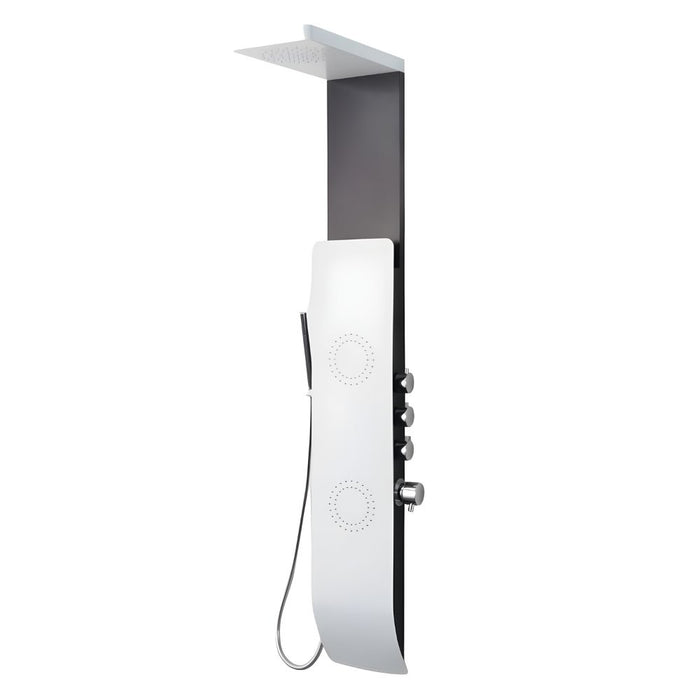 Colonna doccia tec alluminio bianco nero getti idro arredamento h150xl22 *** confezione 1