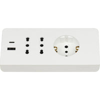 Bticino multipresa da scrivania con usb e presa schuko *** colore bianco, confezione 1