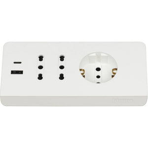 Bticino multipresa da scrivania con usb e presa schuko *** colore bianco, confezione 1