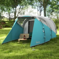 Tenda da Campeggio per 4-5 Persone, con Zone Giorno e Notte Separate, 460L x 260P x 190H cm, Blu
