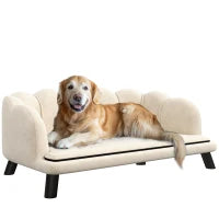 Divano per Cane, Letto per Cane o Gatto, Design Contemporaneo a Conchiglia, Cuscino Morbido in Velluto, 98L x 60P x 35H cm, Verde