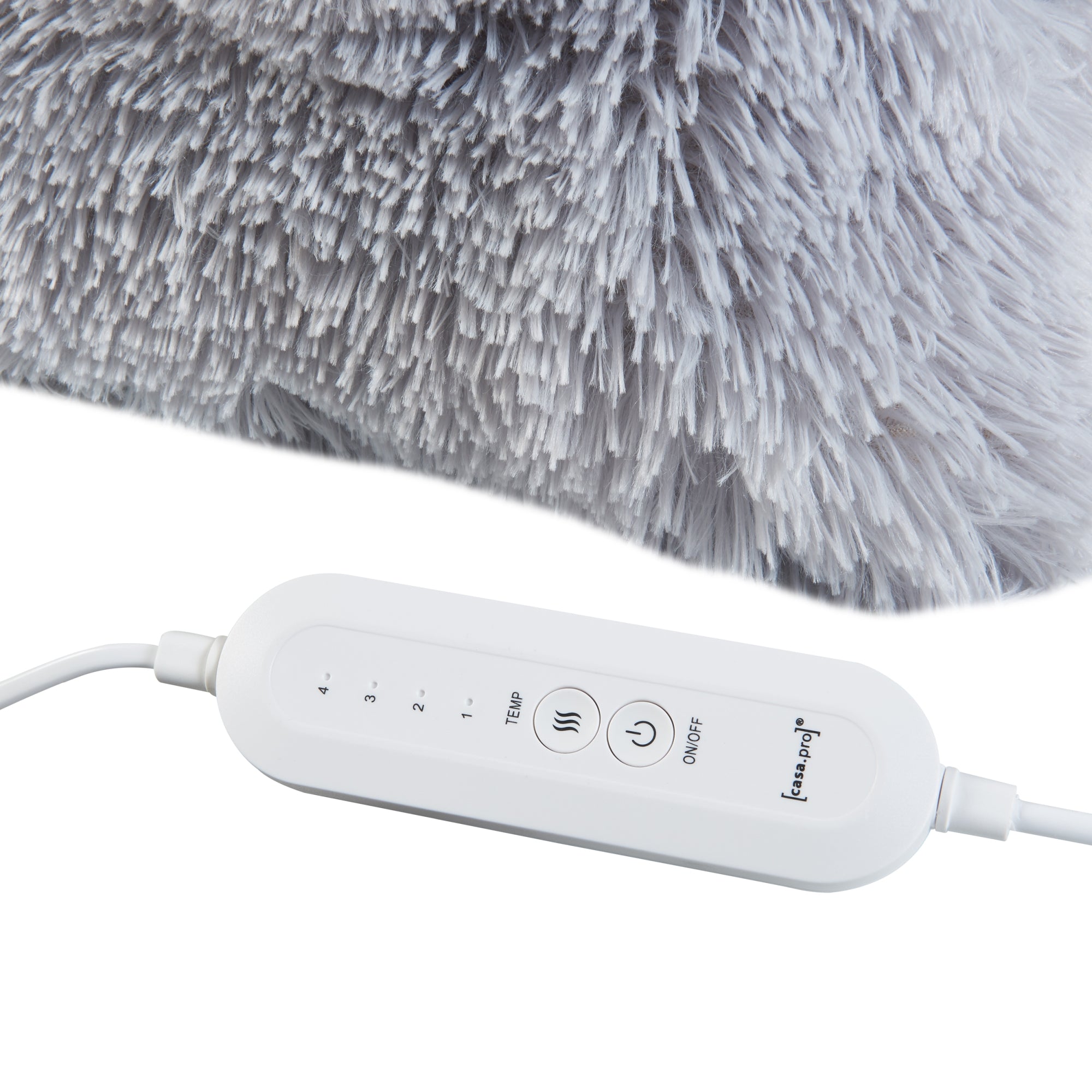 Cuscino Elettrico Capurso Termoforo 40 x 40 cm in Tessuto Peluche Grigio [en.casa]