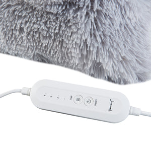 Cuscino Elettrico Capurso Termoforo 40 x 40 cm in Tessuto Peluche Grigio [en.casa]