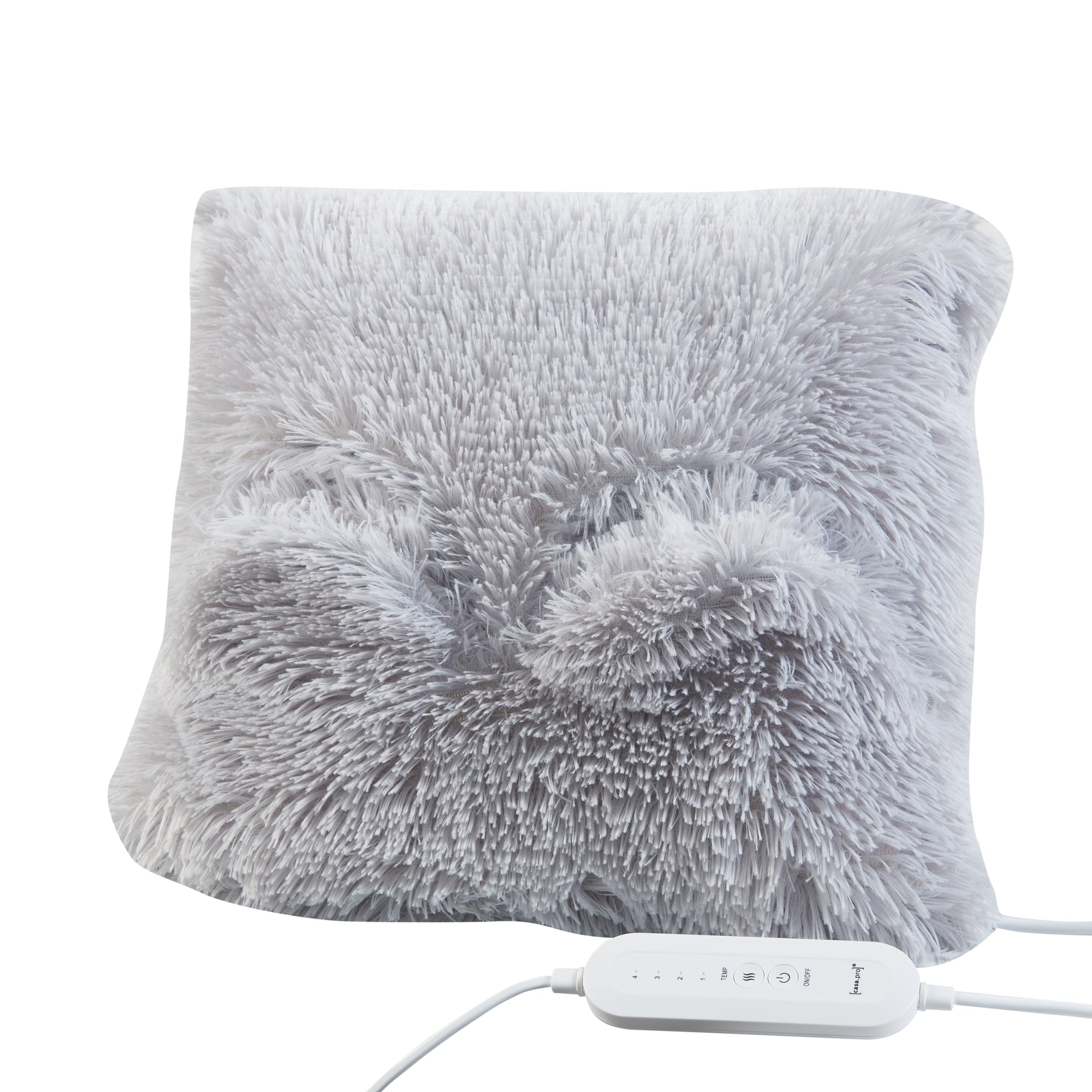 Cuscino Elettrico Capurso Termoforo 40 x 40 cm in Tessuto Peluche Grigio [en.casa]