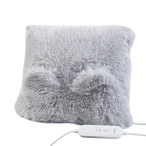 Cuscino Elettrico Capurso Termoforo 40 x 40 cm in Tessuto Peluche Grigio [en.casa]