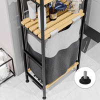 Mobile Portabiancheria Pello a 2 Ripiani in Legno e Sacco Rimovibile per Bucato [en.casa]