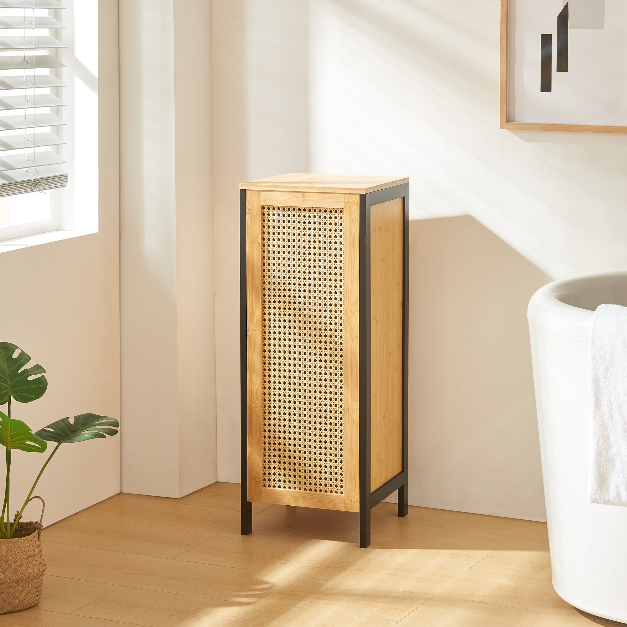 Mobile Portabiancheria Tervola Capienza 51L 80x30x30 cm [en.casa]