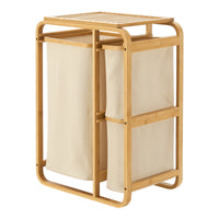 Mobile Portabiancheria Evenes in Bambù e 3 Sacchi Estraibili 70,5 x 49,5 x 33 cm Beige [en.casa]