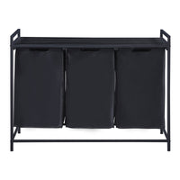 Cesto portabiancheria con 3 contenitori scorrevoli 76 x 103 x 38 cm nero 03_0008012