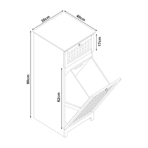 Mobile Portabiancheria Karlsøy con Contenitore Rimovibile e Cassetto - Bianco [en.casa]