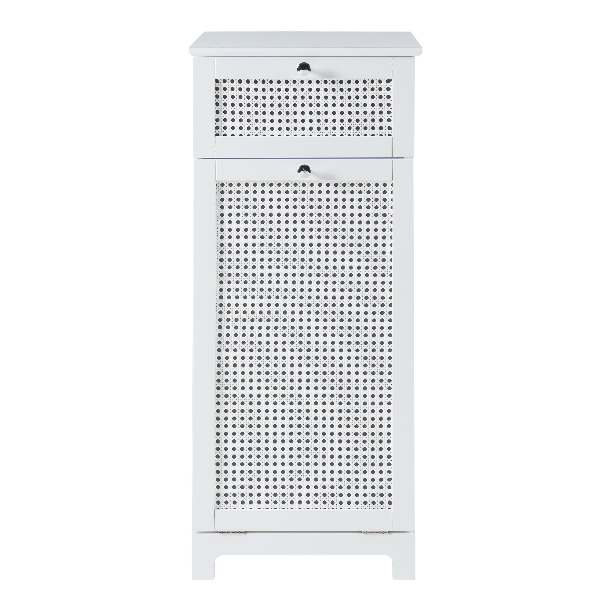 Mobile Portabiancheria Karlsøy con Contenitore Rimovibile e Cassetto - Bianco [en.casa]