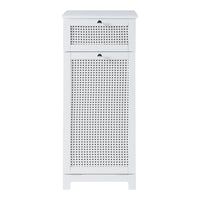 Mobile Portabiancheria Karlsøy con Contenitore Rimovibile e Cassetto - Bianco [en.casa]