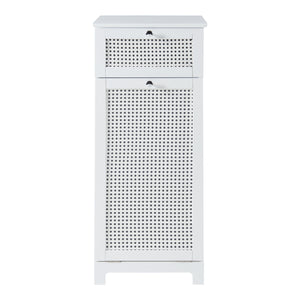 Mobile Portabiancheria Karlsøy con Contenitore Rimovibile e Cassetto - Bianco [en.casa]