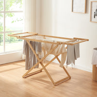 Stendino Pieghevole Fakala in Bambù - Naturale [en.casa]