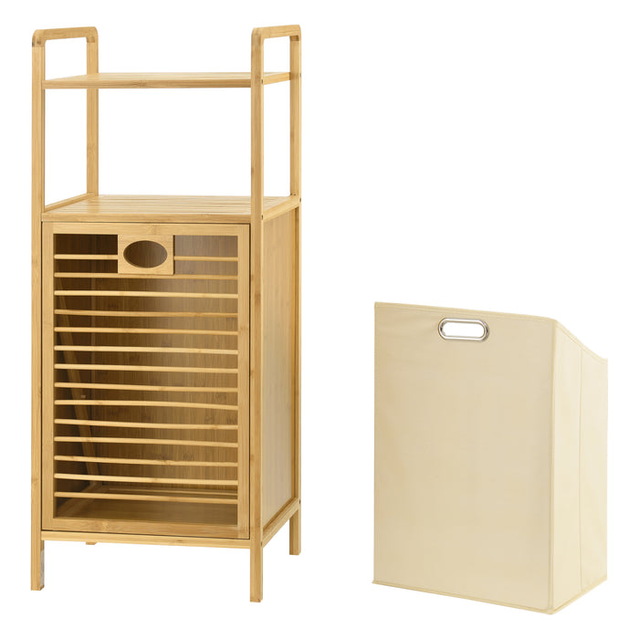 Mobile Portabiancheria Rendalen con Sacco Rimovibile - Bambù [en.casa]