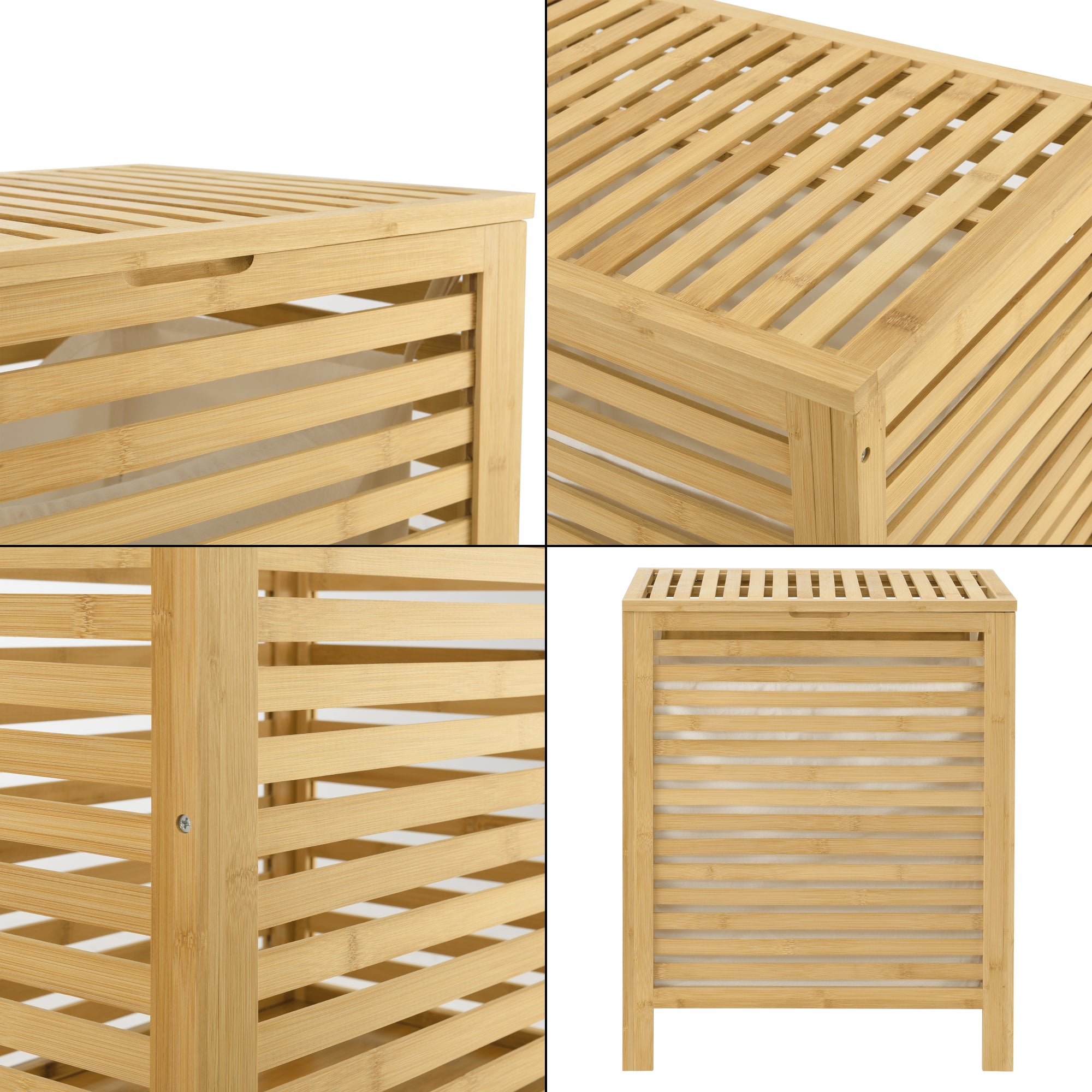 Cesto Portabiancheria Skövde con Sacco Rimovibile 65 Litri [en.casa]