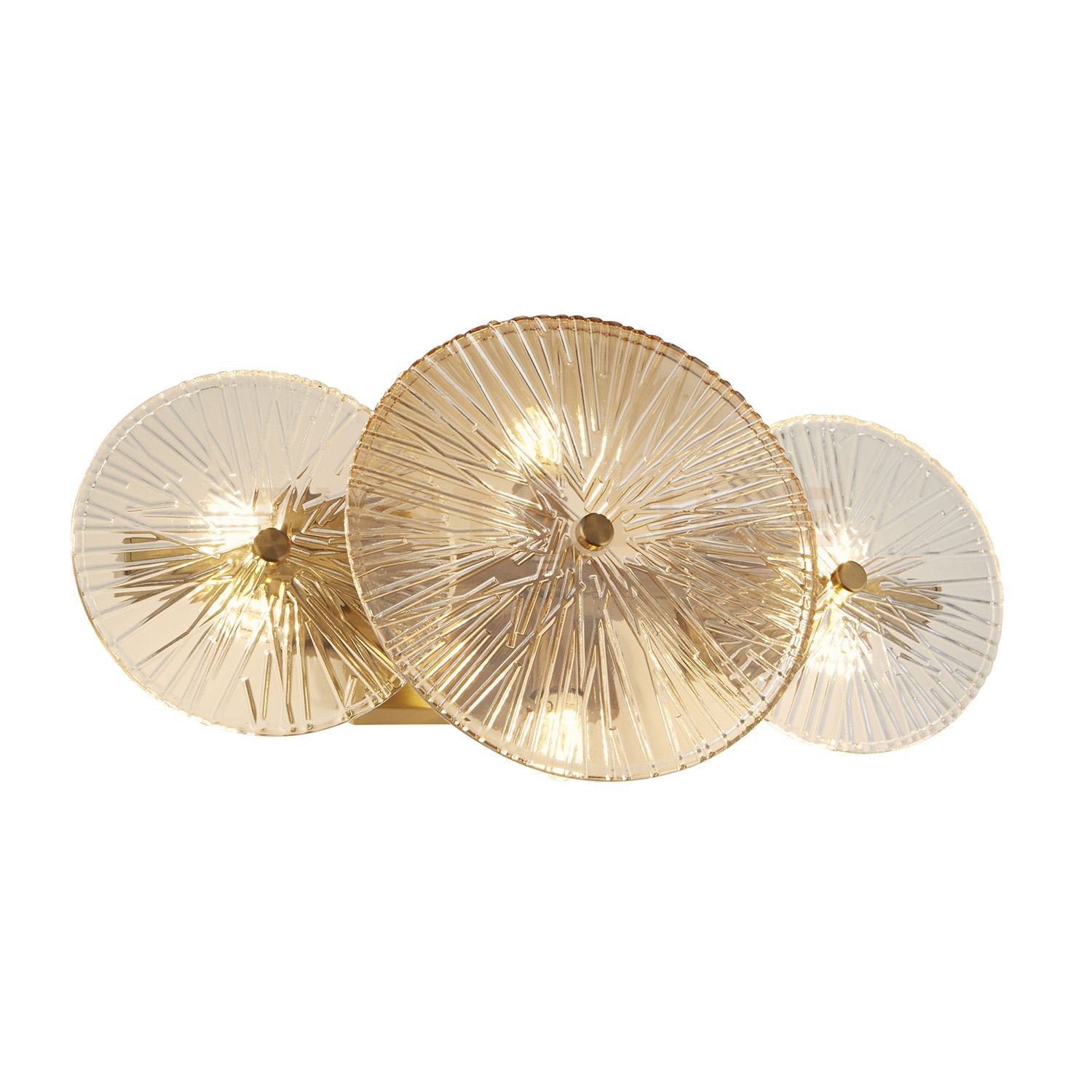 Wagon Wheel 6Lt Parete/A filo - Metallo bronzo, trasparente, vetro ambrato