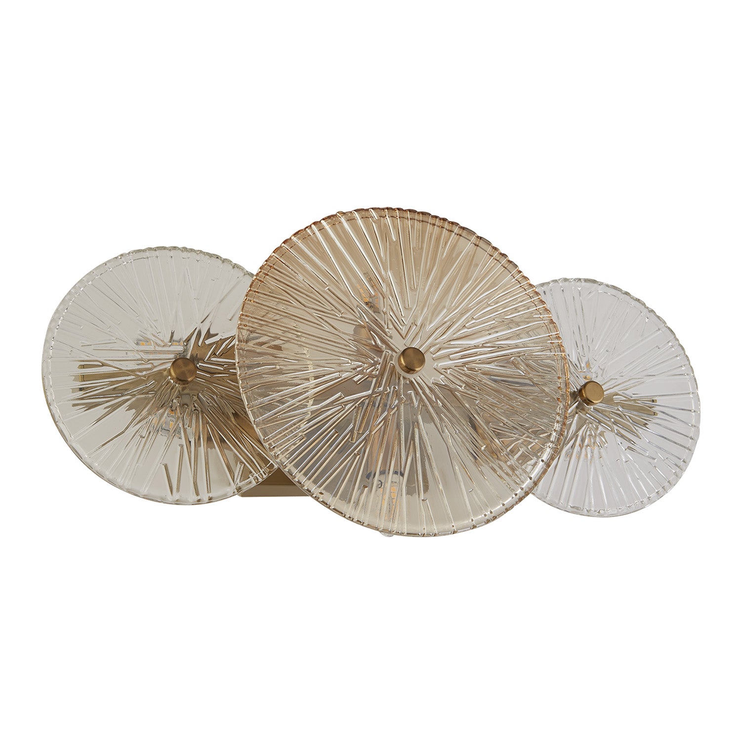 Wagon Wheel 6Lt Parete/A filo - Metallo bronzo, trasparente, vetro ambrato