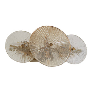 Wagon Wheel 6Lt Parete/A filo - Metallo bronzo, trasparente, vetro ambrato