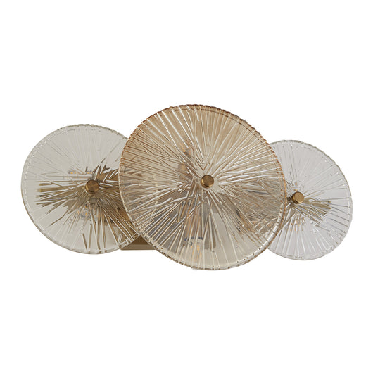 Wagon Wheel 6Lt Parete/A filo - Metallo bronzo, trasparente, vetro ambrato