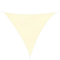 Tenda a Vela Triangolare Tessuto Leggero e Resistente ad Acqua Blocca il 90% dei Raggi UV in HDPE (Polietilene ad Alta Densità) Crema 5x5x5m