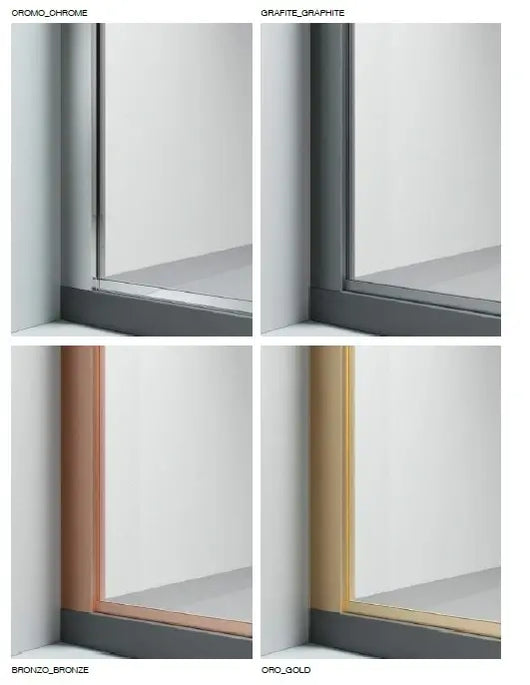 Parete Walk In H200 Anticalcare 8mm Trasparente Profili Oro - 130 cm