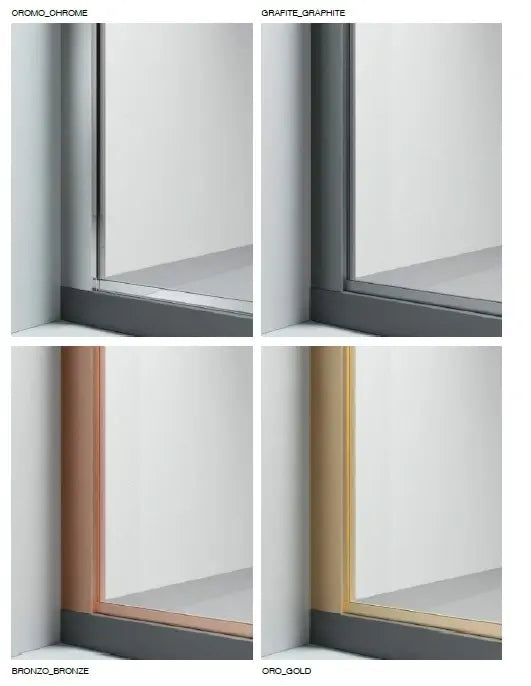Parete Walk In H200 Anticalcare 8mm Trasparente Profili Bronzo - 70 cm