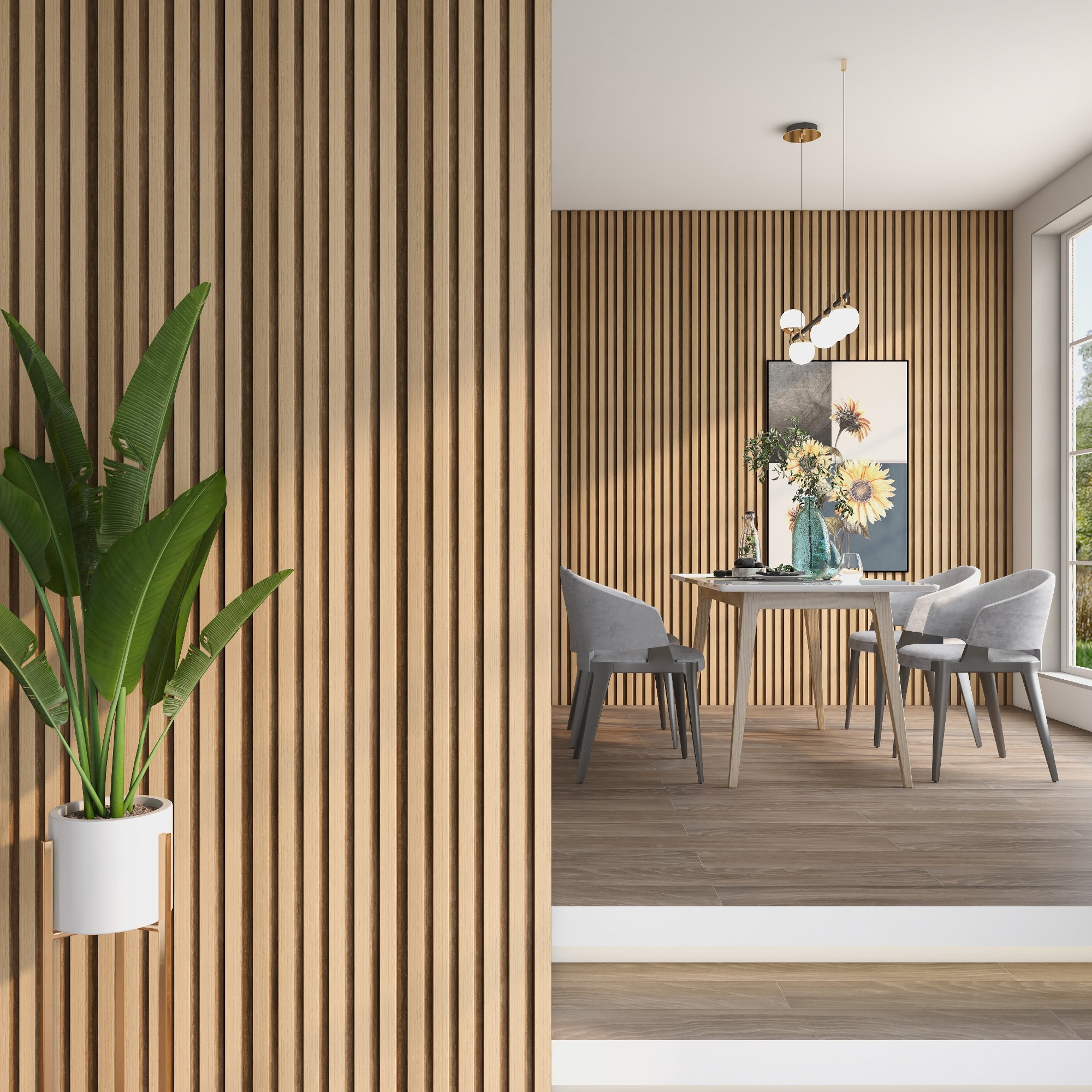 Set Borger di 15 Pannelli Murali 3D - Effetto Rovere Chiaro NEU.HOLZ