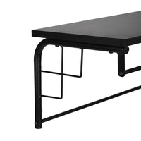 Appendiabiti a Parete 'Ølstykke' Attaccapanni da Muro con Ripiano e Barra Porta Abiti - Nero [en.casa]