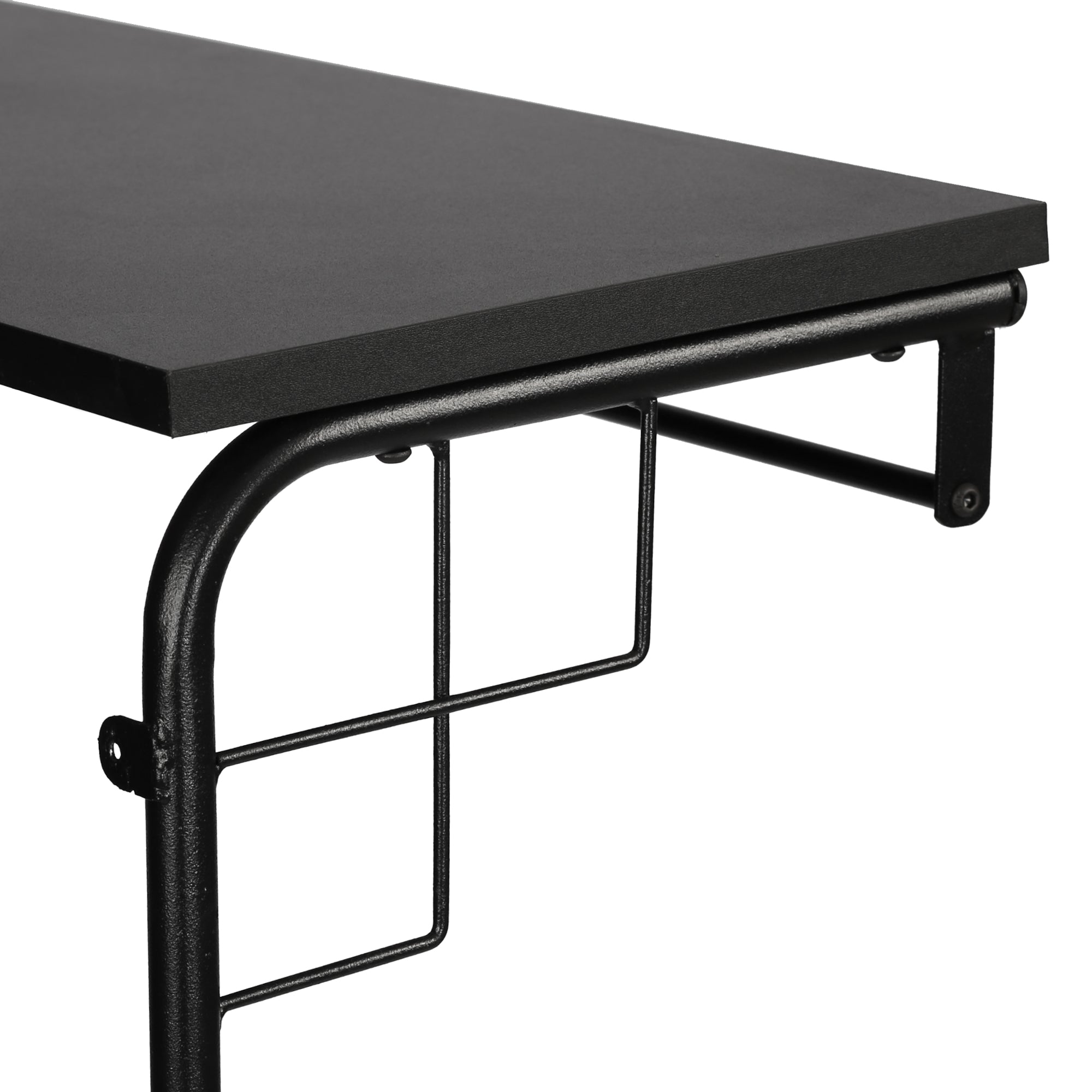 Appendiabiti a Parete 'Ølstykke' Attaccapanni da Muro con Ripiano e Barra Porta Abiti - Nero [en.casa]