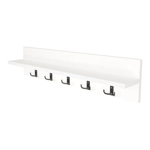 Appendiabiti da Parete Hammarö con Piano di Appoggio 80x13x18 cm Bianco [en.casa]