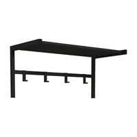 Appendiabiti a Parete 'Tolga' con Ripiano a Rete e 4 Ganci - Struttura in Metallo - Nero [en.casa]