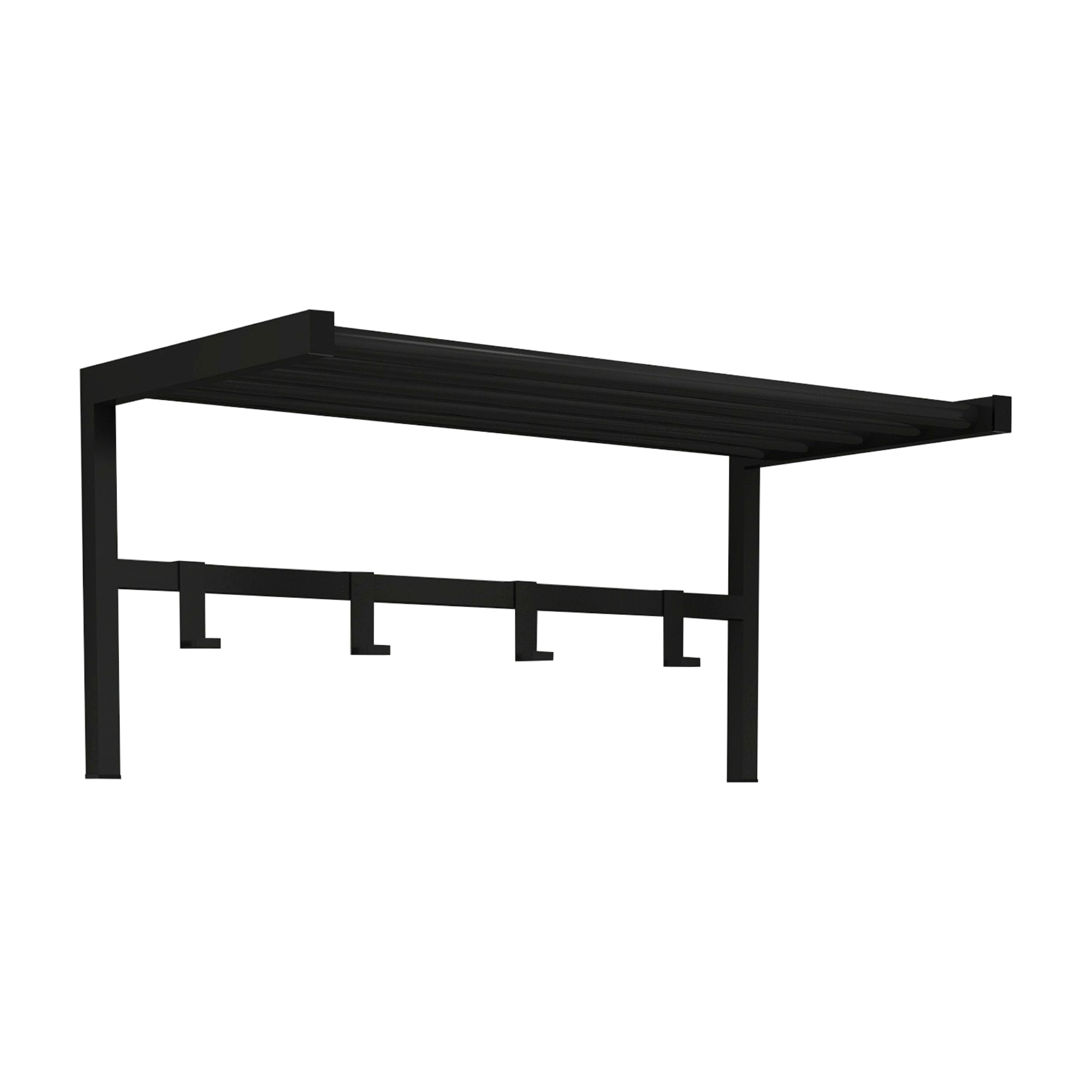 Appendiabiti a Parete 'Tolga' con Ripiano a Rete e 4 Ganci - Struttura in Metallo - Nero [en.casa]