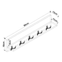 Appendiabiti con 10 ganci 80 x 13 x 18 cm effetto noce 03_0008171