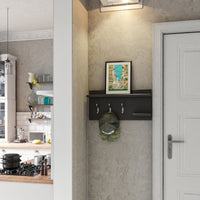 Appendiabiti da Parete Ånge con 2 Piani e 3 Ganci Doppi - Antracite [en.casa]