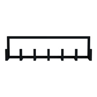 Appendiabiti da Parete Lyngen con 7 Ganci Porta Abiti 75 x 10 x 20 cm Acciaio Nero [en.casa]