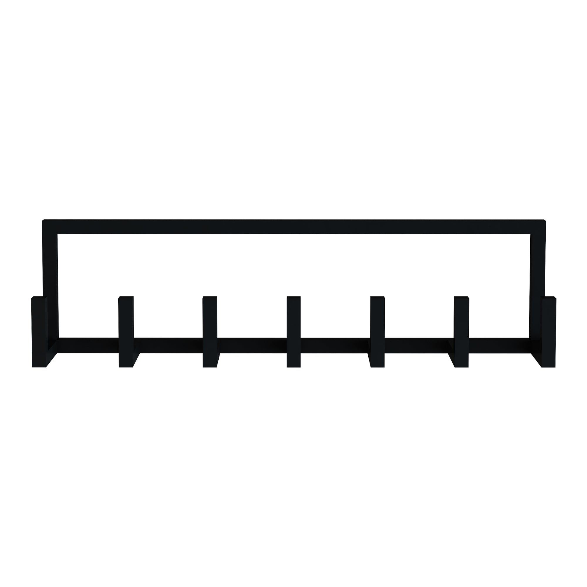 Appendiabiti da Parete Lyngen con 7 Ganci Porta Abiti 75 x 10 x 20 cm Acciaio Nero [en.casa]