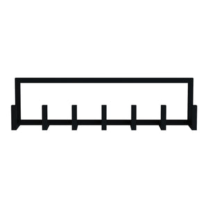 Appendiabiti da Parete Lyngen con 7 Ganci Porta Abiti 75 x 10 x 20 cm Acciaio Nero [en.casa]