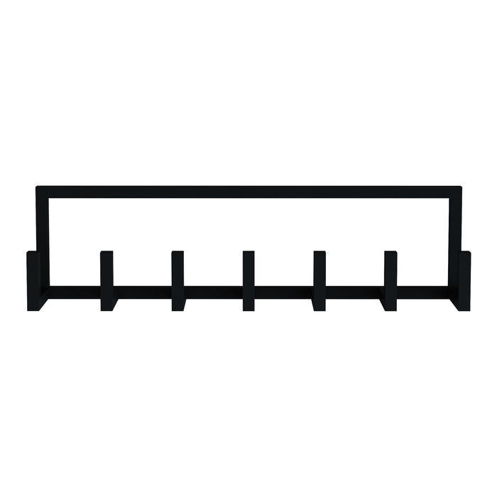 Appendiabiti da Parete Lyngen con 7 Ganci Porta Abiti 75 x 10 x 20 cm Acciaio Nero [en.casa]