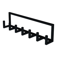 Appendiabiti da Parete Lyngen con 7 Ganci Porta Abiti 75 x 10 x 20 cm Acciaio Nero [en.casa]