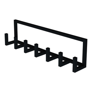 Appendiabiti da Parete Lyngen con 7 Ganci Porta Abiti 75 x 10 x 20 cm Acciaio Nero [en.casa]