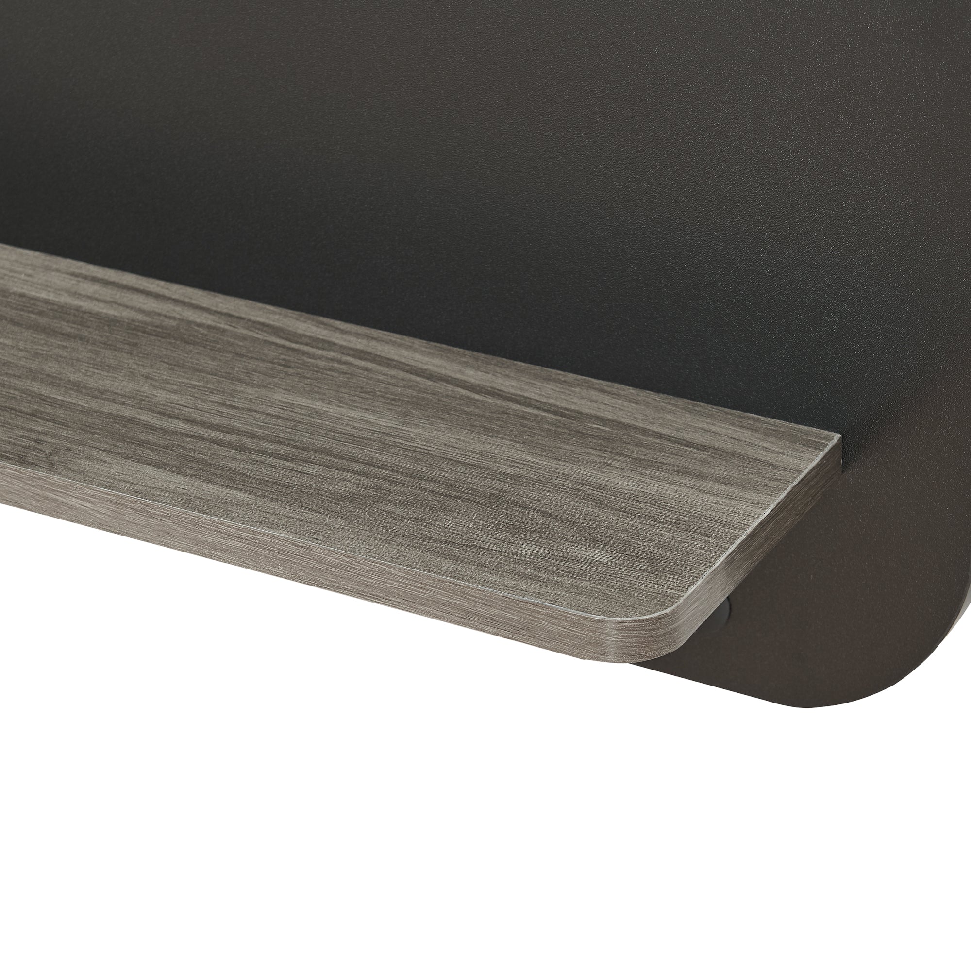 Pannello Ingresso Helsinge con Specchio Mensole e Ganci - Nero / Effetto Legno [en.casa]