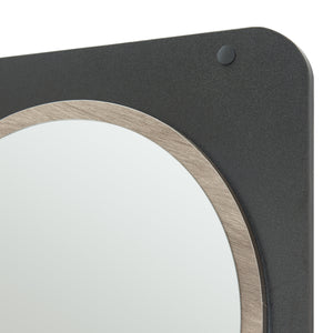 Pannello Ingresso Helsinge con Specchio Mensole e Ganci - Nero / Effetto Legno [en.casa]