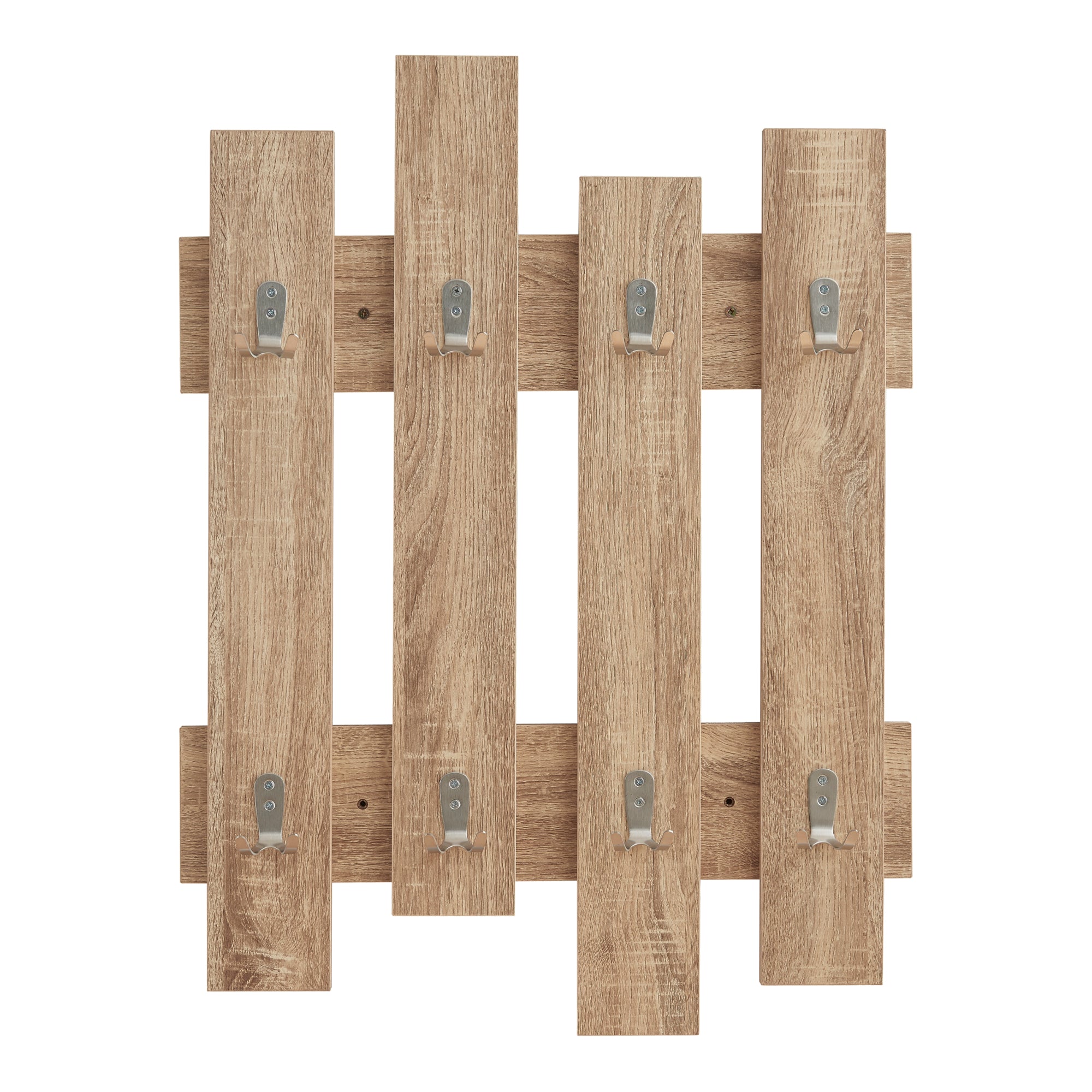 Appendiabiti da Muro Raseborg a 4 Pannelli per Ingresso 80 x 60 cm Effetto Rovere [en.casa]